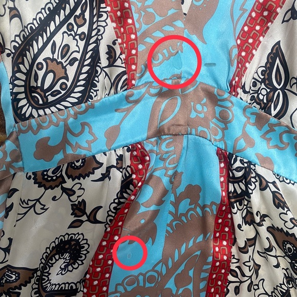 Y2K 100% Silk Paisley Mini Dress - Picture 4 of 7